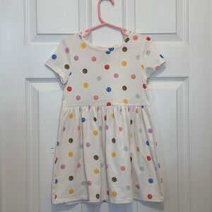 Cat & Jack Polka Dot Smiley Face Kids Dress - Multicolor